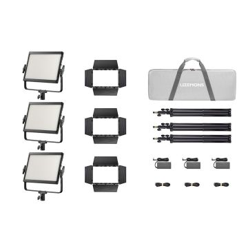 Godox LP600Bi K3 black Litemons bi color LED light panel 3 light kit