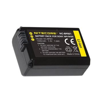Nitecore NC BP001 akumulators 1030mAh, paredzēts Sony NP FW50