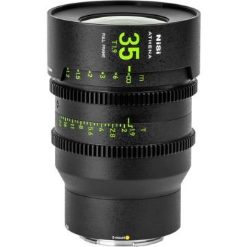 NiSi Athena Prime 35mm T1.9 E-Mount kino objektīvs (bez Drop-in filtra)