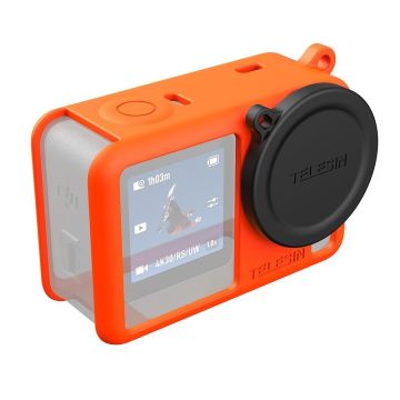Telesin S6-PTC-11OG silikona futrālis, paredzēts DJI Osmo Action 6, oranžs