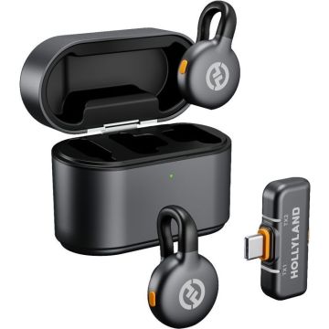 Hollyland LARK M2S Duo Bezvadu Krūšķa Mikrofons ar USB-C (Duo, Space Gray)