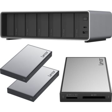 Lexar Professional Workflow Pro with Thunderbolt4 uplink I with SD/microSD reader and 2x2TB SSD