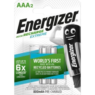 Energizer Recharge Extreme Eco AAA 800mAh 2 gab.