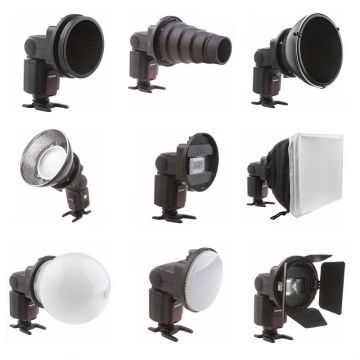 Falcon Eyes universāls Speedlite zibspuldzes Strobist komplekts SGA-K9