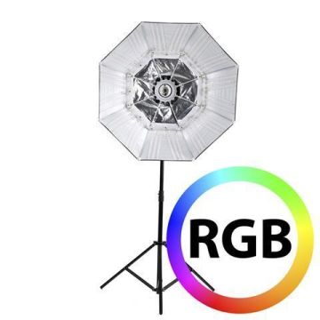 Falcon Eyes RX-782 RGB LED lampa ar saliekamu softboksu 100cm