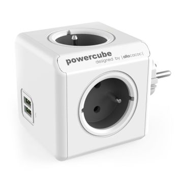 Allocacoc PowerCube Original USB strāvas sadalītājs (FR), pelēks