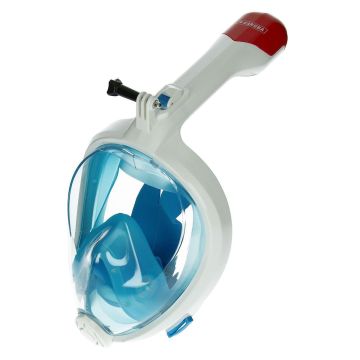 Caruba Full Face Snorkel Mask Swift Foldable + Action Cam Mount (Blue L / XL)