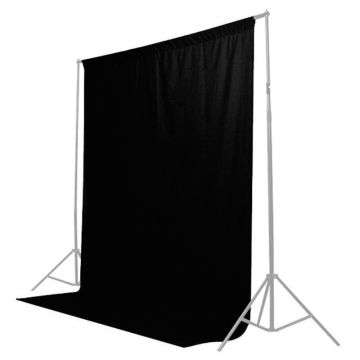 Caruba auduma fons 3x6m, melns