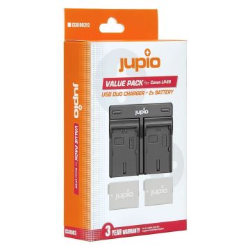 Canon Jupio Value Pack: 2x akumulators LP-E8 1120mAh + USB-C dubultais lādētājs