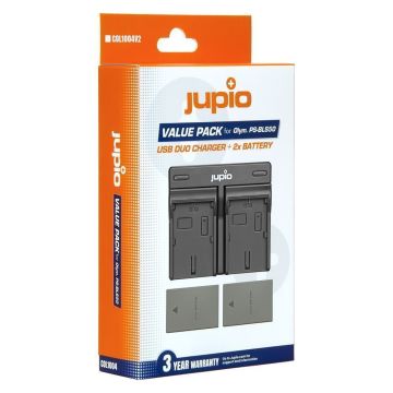 Jupio Value Pack: 2x akumulators PS-BLS5 / PS-BLS50 1210mAh + USB Dual lādētājs