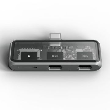 Satechi USB-C PD Mobilais XR Hub & MicroSD Karšu lasītājs kosmosa pelēks