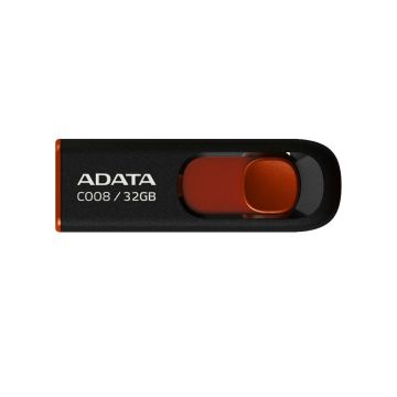 ADATA USB 2.0 C008 melns 32GB AC008-32G-RKD