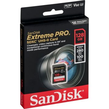 SanDisk Extreme Pro SDXC atmiņas karte 128GB UHS-II C10 U3 V60