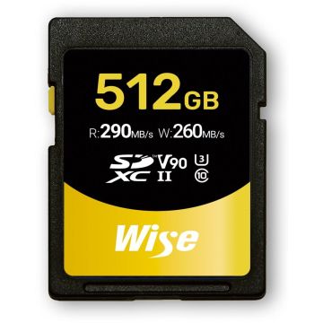 Wise SDXC UHS-II V90 512GB atmiņas karte R:290MB/s / W:260MB/s WI-SD-N512
