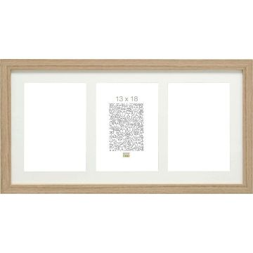 Deknudt Koka Galerijas Rāmis ar Paspartū, 3x13x18cm, Dabīgs, S66KB3