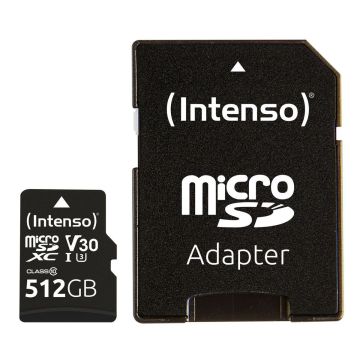 Intenso microSDXC 512GB C10 UHS-I Professional + Adapters