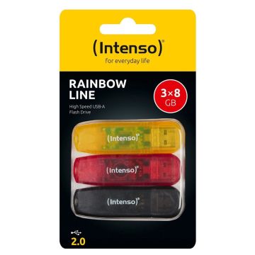 Intenso Rainbow Line 8GB USB Stick 2.0 Multipack x3 daudzkrāsu