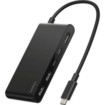 Belkin CONNECT USB-C 5-in-1 ar Dual USB-C portiem, melns AVC022hqBK