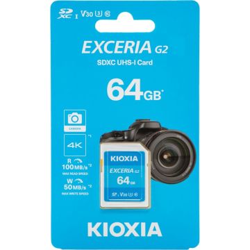 Kioxia Exceria SDXC UHS-I 64GB Class 10 V30 U3 LNEX2L064GG4