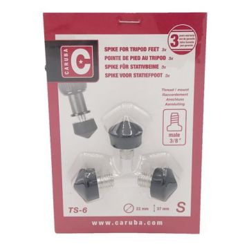 Caruba Statīva Gumijas Pēdu Komplekts, 3/8", 3 gab./22mm