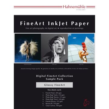 Hahnemühle Digital FineArt A 4 testa komplekts spīdīgie papīri