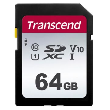 Transcend 64GB SDXC Class 10 UHS-I U3 V30 atmiņas karte (R 100MB/s W 20MB/s)