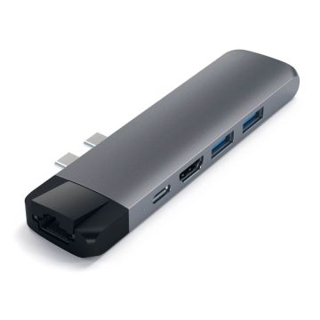 Satechi Type-C Pro Hub 4K HDMI ar Ethernet kosmosa pelēks