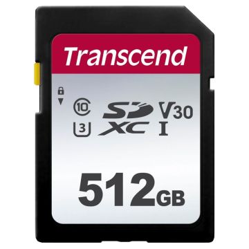 Transcend 512GB SDXC Class 10 UHS-I U3 V30 atmiņas karte (R 100MB/s W 55MB/s)