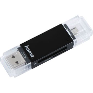 Hama USB 2.0 OTG card reader Basic SD/microSD black