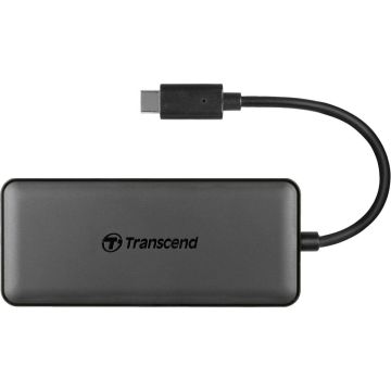 Transcend 3 portu USB 3.1 Gen 2 Hub (Sadalītājs) ar 1 PD portu un SD/MicroSD karšu lasītāju ar USB Type-C kabeli