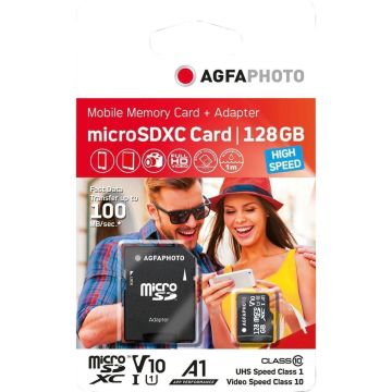 AgfaPhoto MicroSDXC UHS-I 128GB High Speed Class 10 U1 V10