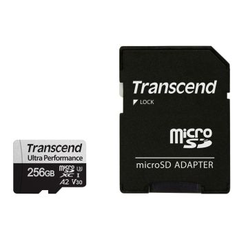 Transcend 256GB microSDXC UHS-I U3 A2 Ultra Performance atmiņas karte (R 160MB/s W 125MB/s) (ar adapteri)