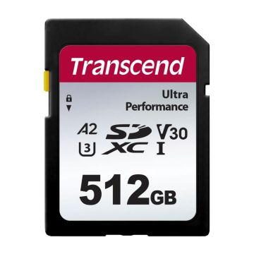 Transcend 512GB SDXC UHS-I U3 A2 V30 Ultra Performance atmiņas karte (R 160MB/s W 90MB/s)