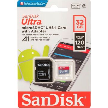 SanDisk Ultra SDHC UHS-I 32GB 120MB/s + adapteris atmiņas karte