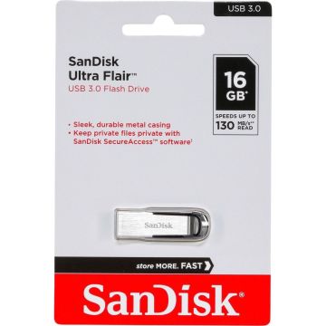 SanDisk Cruzer Ultra Flair 16GB USB 3.0 130MB/s SDCZ73-016G-G46 USB zibatmiņa