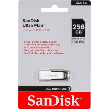 SanDisk Cruzer Ultra Fair 256GB USB 3.0 Melna Zibatmiņa