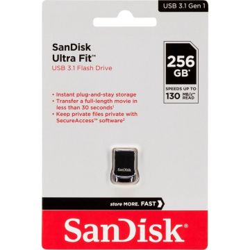 SanDisk Cruzer Ultra Fit 256GB USB 3.1 SDCZ430-256G-G46 zibatmiņa