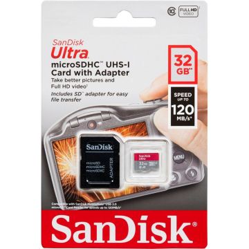 SanDisk Ultra microSDHC 32GB 140MB/s Adapteris SDSQUA4-032G-GN6IA