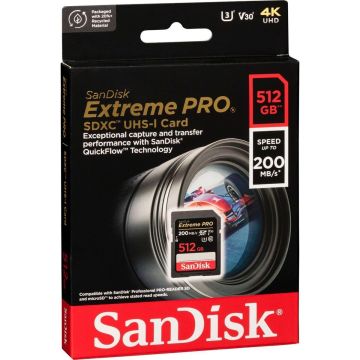 SanDisk Extreme Pro SDXC 512GB atmiņas karte UHS-I C10 U3 V30