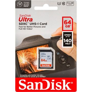 SanDisk Ultra SDXC 64GB 140MB/s atmiņas karte
