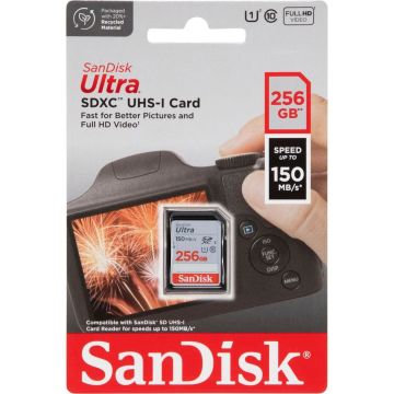 SanDisk Ultra SDXC UHS-I 256GB atmiņas karte 150MB/s SDSDUNC-256G-GN6IN
