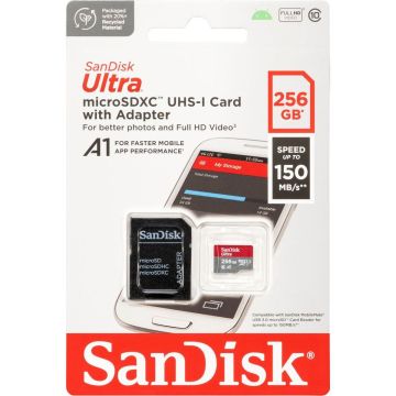 SanDisk Ultra microSDXC A1 256GB 150MB/s adapteris SDSQUAC-256G-GN6MA