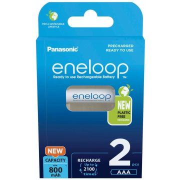 Panasonic Eneloop Micro AAA 800mAh Ni-MH BK-4MCDE/2BE 2 gab.
