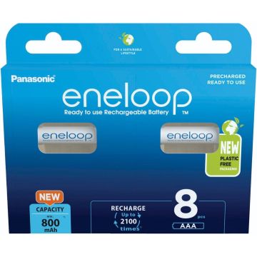 Panasonic Eneloop Micro AAA 800mAh Ni-MH BK-4MCDE/8BE 8 gab.