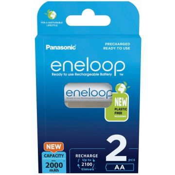 Panasonic Eneloop Mignon AA 2000mAh Ni-MH BK-3MCDE/2BE 2 gab.