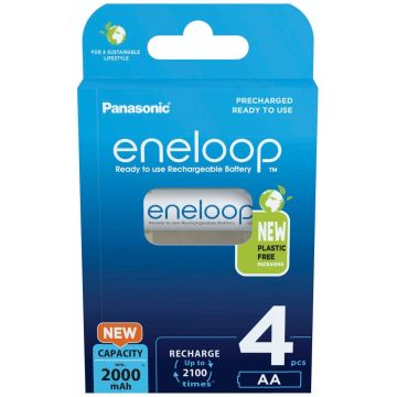 Panasonic Eneloop Mignon AA 2000mAh Ni-MH BK-3MCDE/4BE 4 gab.