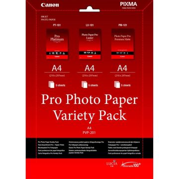 Canon PVP-201 Pro fotopapīra dažādības komplekts A4 3x5 loksnes