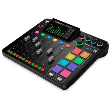 Rode RODECaster Pro II audio mikseris, 4 mikrofonu ieejas, USB-C, Bluetooth, 2x XLR ieejas, 2x XLR izejas, 4x austiņu izejas