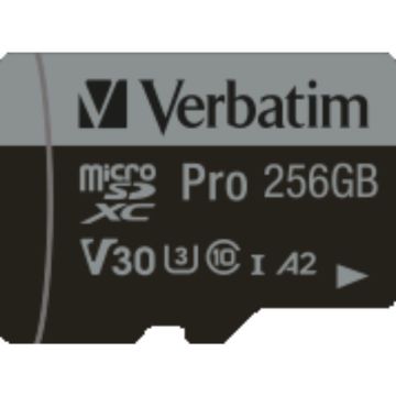 Verbatim microSDXC Pro 256GB Class 10 UHS-I ieskaitot Adapteris