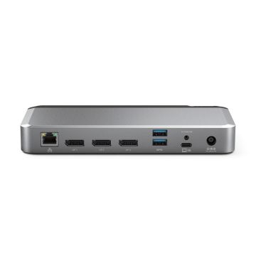 Alogic 100W USB-C DX3 Trīskāršs 4K displeja docking stacija kosmosa pelēks